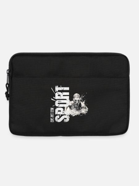 Eins mit dem Sport - Schwimmen - Laptoptasche 13" - Schwarz