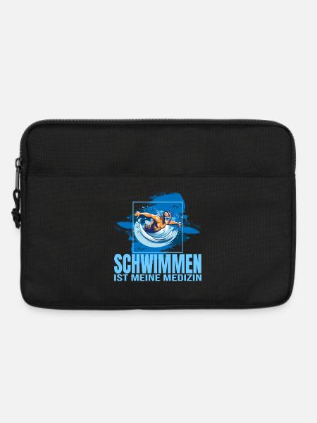 Schwimmen ist meine Medizin - Laptoptasche 13" - Schwarz