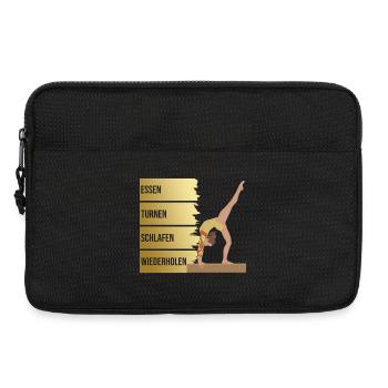 Essen - Turnen - Schlafen - Wiederholen - Laptoptasche 13" - Schwarz - Vorne