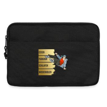Essen - Parkour - Schlafen - Wiederholen - Laptoptasche 13" - Schwarz - Vorne