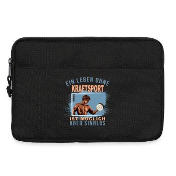 Ein Leben ohne Kraftsport ist möglich aber Sinnlos - Laptoptasche 13" - Schwarz - Vorne