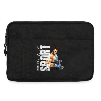 Eins mit dem Sport - Kraftsport - Laptoptasche 13" - Schwarz - Vorne