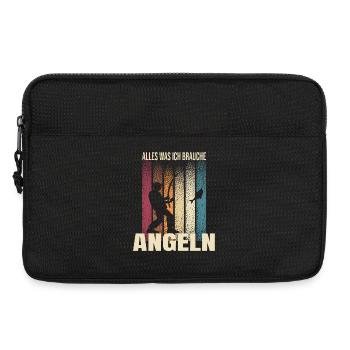 Alles was ich brauche - Angeln - Laptoptasche 13" - Schwarz - Vorne