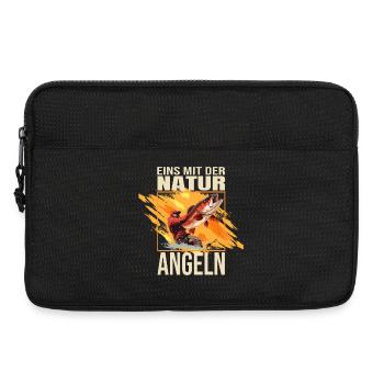 Eins mit der Natur - Angeln - Laptoptasche 13" - Schwarz - Vorne