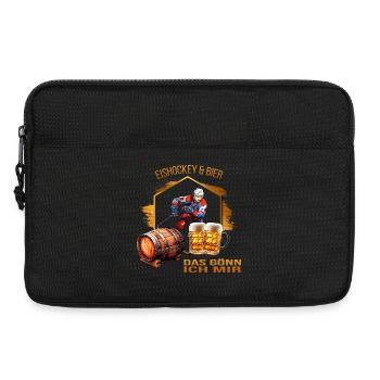Eishockey & Bier - Das gönn ich mir - Laptoptasche 13" - Schwarz - Vorne