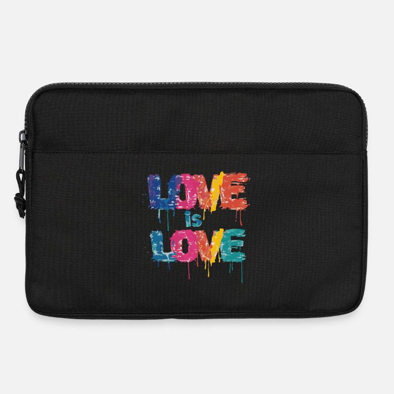 Farbenfrohes Graffiti mit Love Schriftzug - Laptoptasche 13" - Schwarz