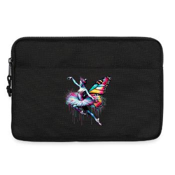 Ballerina mit Schmetterlingsflügeln Schmetterlinge Tutu - Laptoptasche 13" - Schwarz - Vorne