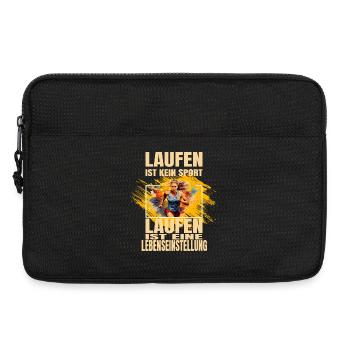 Laufen ist kein Sport... - Laptoptasche 13" - Schwarz - Vorne