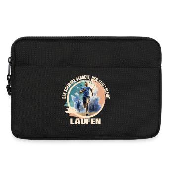 Laufen: Der Schmerz vergeht Der Stolz bleibt - Laptoptasche 13" - Schwarz - Vorne