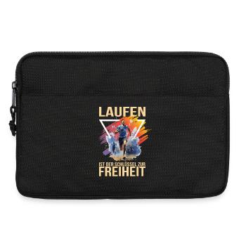 Laufen ist der Schlüssel der Freiheit - Laptoptasche 13" - Schwarz - Vorne