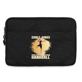 Coole Jungs gehen zum Handball - Laptoptasche 13" - Schwarz - Vorne