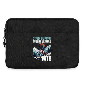 MTB: Stark bergauf - Mutig bergab - Laptoptasche 13" - Schwarz - Vorne