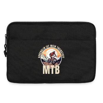 Mountainbike: Adrenalin ist mein Treibstoff - Laptoptasche 13" - Schwarz - Vorne