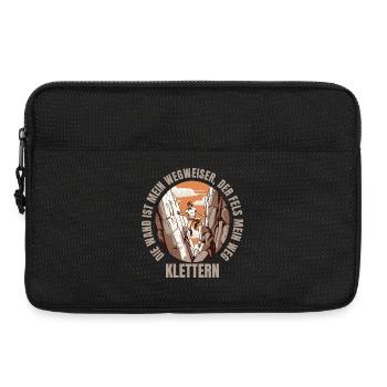 Die Wand ist mein Wegweiser, der Fels mein Weg - Laptoptasche 13" - Schwarz - Vorne