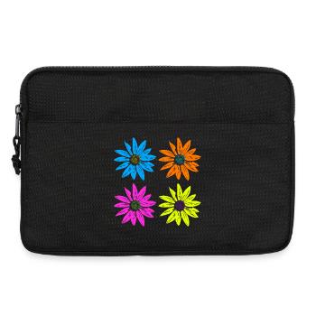 Pop Art Floral Quatre Couleurs - Sacoche pour ordinateur portable 13 pouces - noir - Devant
