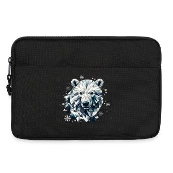Geometric Polar Bear Head - Polygons Motif - Laptop bag 13" - black - Front