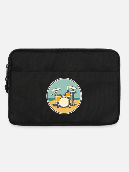 Drum Set Illustration - Laptoptasche 13" - Schwarz