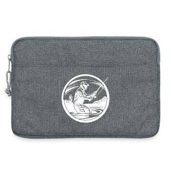 Fishing Drawing - Laptop bag 13" - heather grey - Front