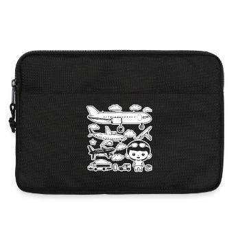 Avions style dessin animé - Sacoche pour ordinateur portable 13 pouces - noir - Devant