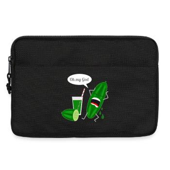 Conception humoristique de concombre avec cri - Sacoche pour ordinateur portable 13 pouces - noir - Devant