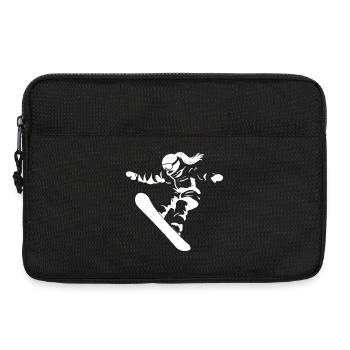 Snowboarderin Zeichnung - Laptoptasche 13" - Schwarz - Vorne