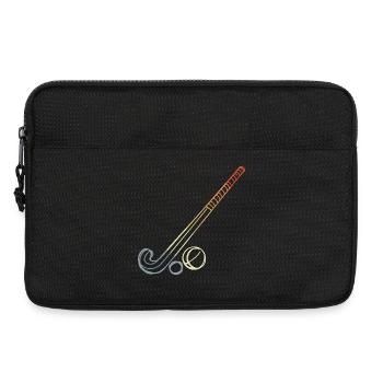 Croquis de bâton et de balle de hockey sur gazon - Sacoche pour ordinateur portable 13 pouces - noir - Devant