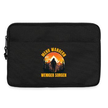 Mehr wandern - Weniger Sorgen - Laptoptasche 13" - Schwarz - Vorne