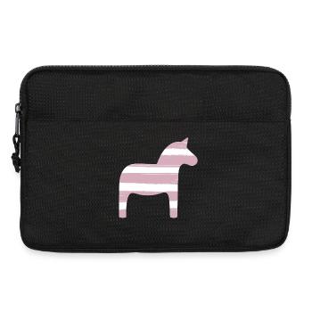 Dalapferd Streifen rosa Mädchen skandinavisch Deko - Laptoptasche 13" - Schwarz - Vorne