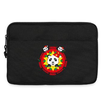 Panda mit Weihnachtsmütze und Stern. - Laptoptasche 13" - Schwarz - Vorne