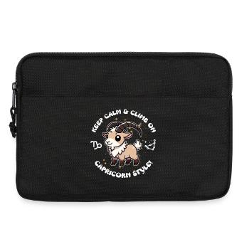 Keep calm and keep climbing – Capricorn Style - Laptop bag 13" - black - Front