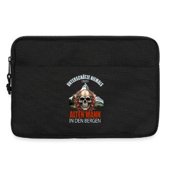 Unterschätze niemals eine alten Mann in den Bergen - Laptoptasche 13" - Schwarz - Vorne
