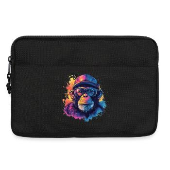 Wasserfarben Hipster Affe - Laptoptasche 13" - Schwarz - Vorne