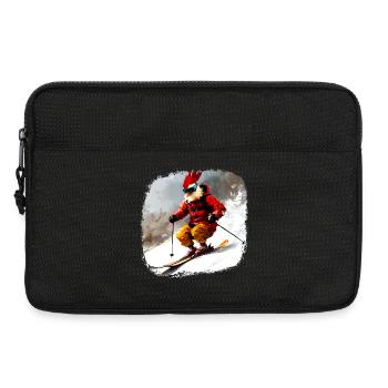 Chickens Ski / Skier Chicken - Laptop bag 13" - black - Front