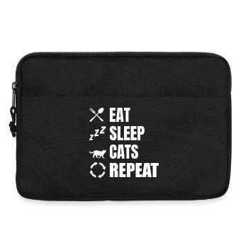 Eat Sleep Cats Repeat - Laptop bag 13" - black - Front