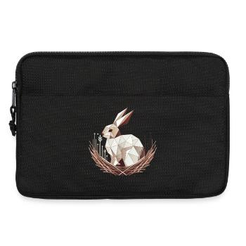 Geometrischer Hase im Nest –Stilvolles Osterdesign - Laptoptasche 13" - Schwarz - Vorne