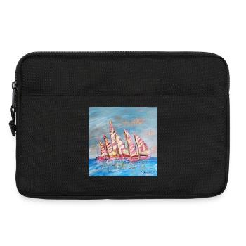 Farbige Segelregatten - Laptoptasche 13" - Schwarz - Vorne