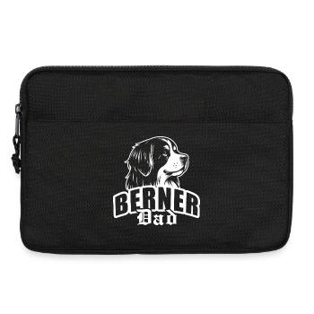 « Papa bernois » avec une tête de chien - Sacoche pour ordinateur portable 13 pouces - noir - Devant