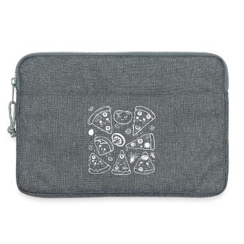 Style de dessin animé de pizza - Sacoche pour ordinateur portable 13 pouces - gris chiné - Devant