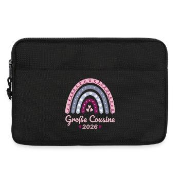 Große Cousine 2026 Regenbogen - Laptoptasche 13" - Schwarz - Vorne