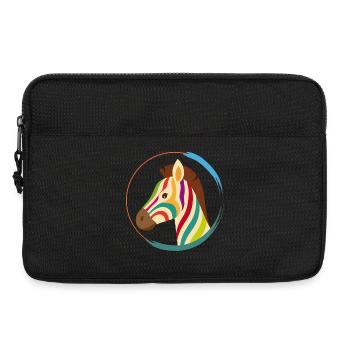 Zèbre coloré – look rayé unique - Sacoche pour ordinateur portable 13 pouces - noir - Devant