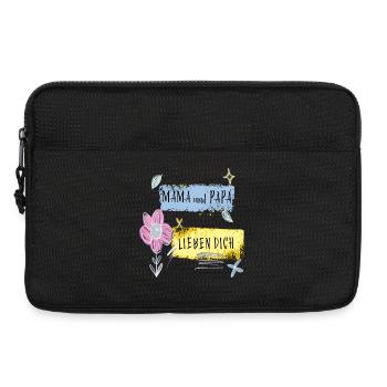 Mama und Papa lieben dich - Laptoptasche 13" - Schwarz - Vorne