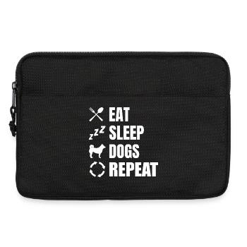 Manger dormir chiens répéter - Sacoche pour ordinateur portable 13 pouces - noir - Devant