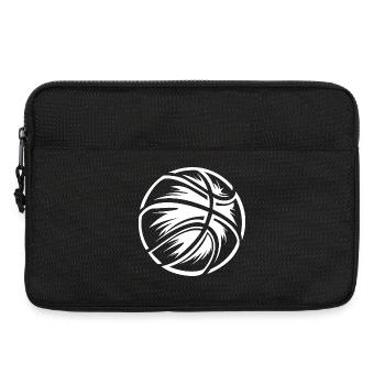 Graphique de basket-ball stylisé en noir et blanc - Sacoche pour ordinateur portable 13 pouces - noir - Devant