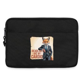 Deadlines Are My Cardio Office Fox - Laptop bag 13" - black - Front