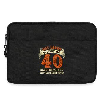 Das Leben beginnt mit 40 zum 40. Geburtstag - Laptoptasche 13" - Schwarz - Vorne