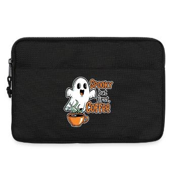 Spooky Ghost mit Kaffee Humor - Laptoptasche 13" - Schwarz - Vorne