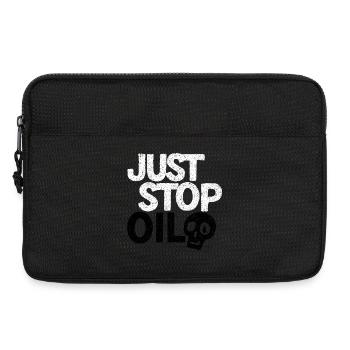 Graphique audacieux de protestation « Just Stop » - Sacoche pour ordinateur portable 13 pouces - noir - Devant