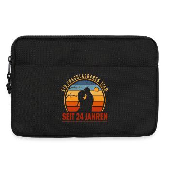 24 ans de relation cadeau mari femme - Sacoche pour ordinateur portable 13 pouces - noir - Devant
