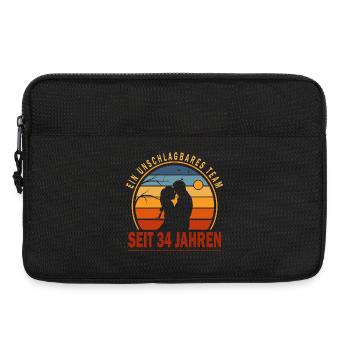 34 Jahre Unschlagbares Team Liebesgeschenk Paar - Laptoptasche 13" - Schwarz - Vorne