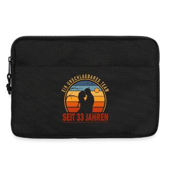 33 Jahre Unschlagbares Team Liebesgeschenk Paar - Laptoptasche 13" - Schwarz - Vorne